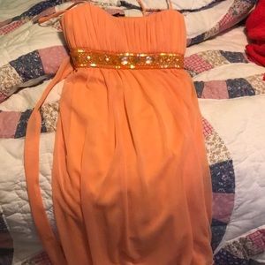 Short orange prom dress